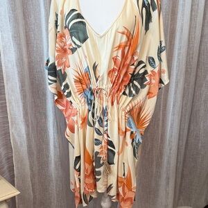 Z&L Tropical Floral Women's Swim Cover-Up-One Size Fits Most